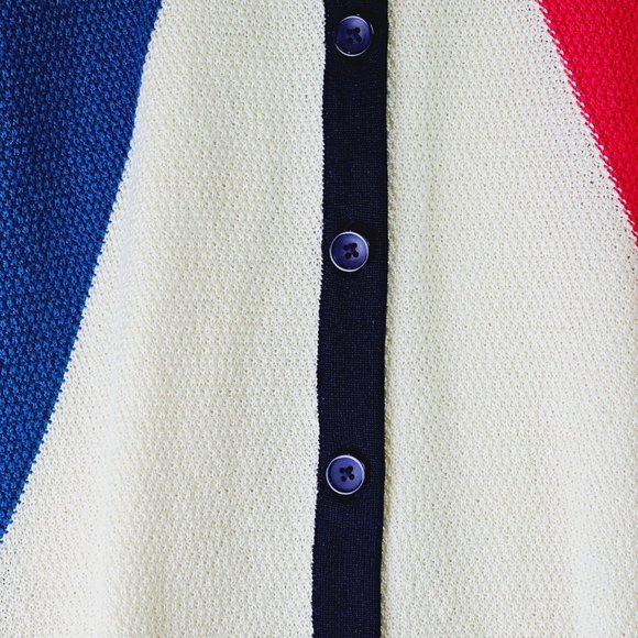 Dear Creatures Retro Style Knit Color Blocking Cardigan, Size M, NWOT - Picture 8 of 12